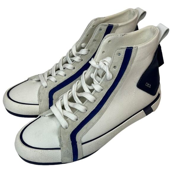 ZARA Blue & White High Top Ankle Tennis Shoes SZ 37 - Picture 2 of 12